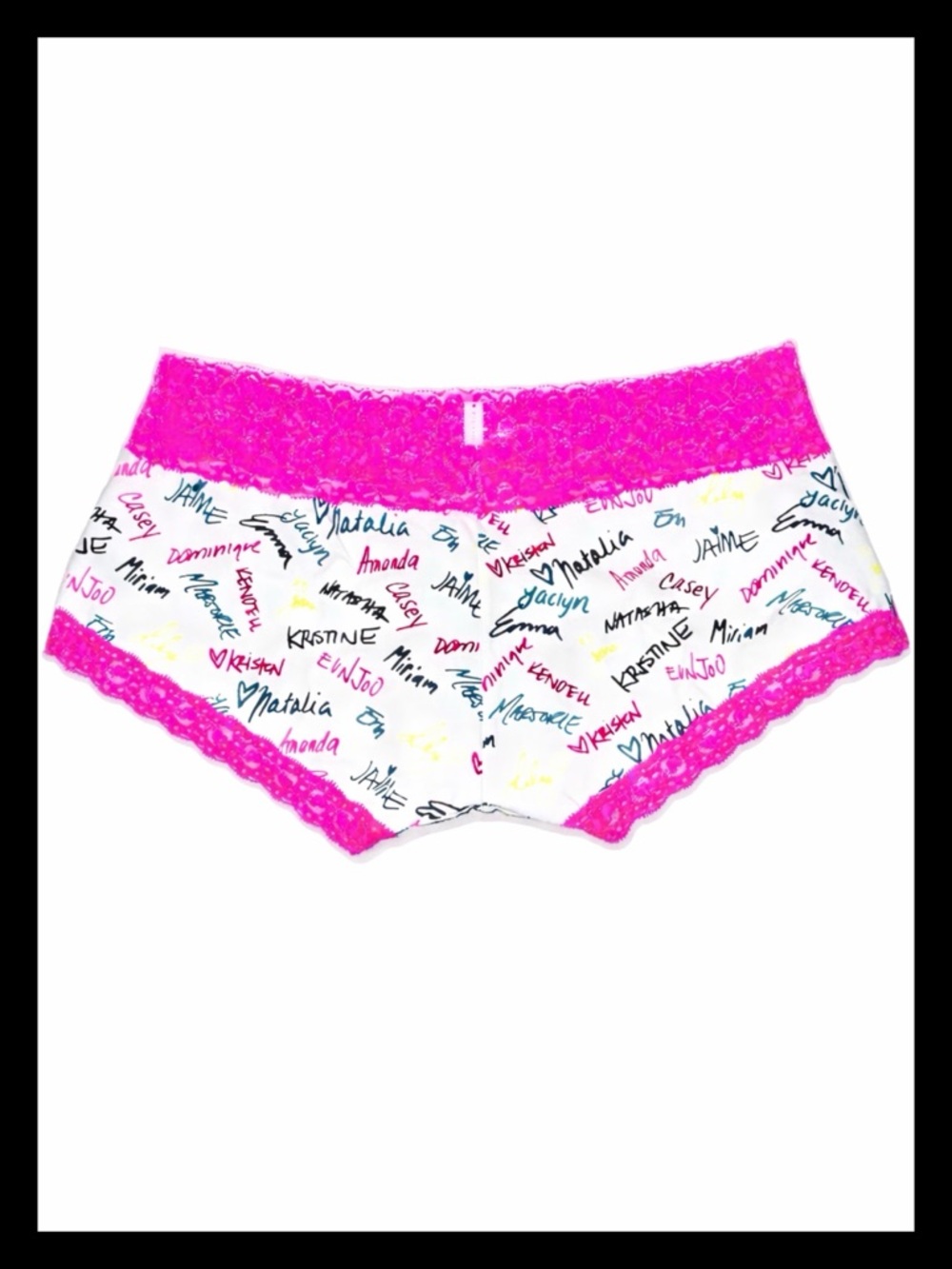 💕 ⓅⒾⓃⓀ ⓋⓈ “SIGNED BY GIRLS” Low Rise Boyshort Panties NWT💕